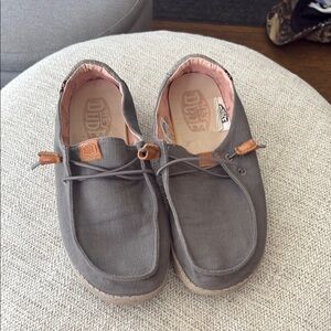 Hey Dude Gray and Pink Slip-On Loafers